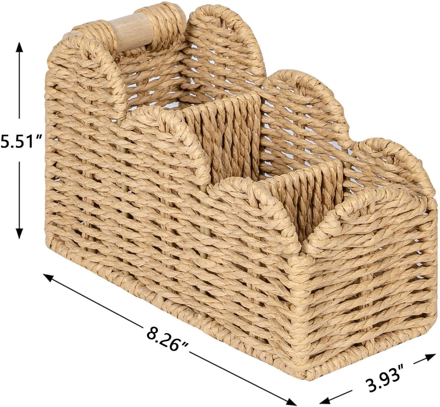 CubesLand Bedside Table Desk Organizer Caddy, Remote Pen&Pencil Holder Cup | Makeup Brush Holder w/Scalloped Perfect for Home, Office Desk, Living Room Table Decor, 3 Slots Neutral