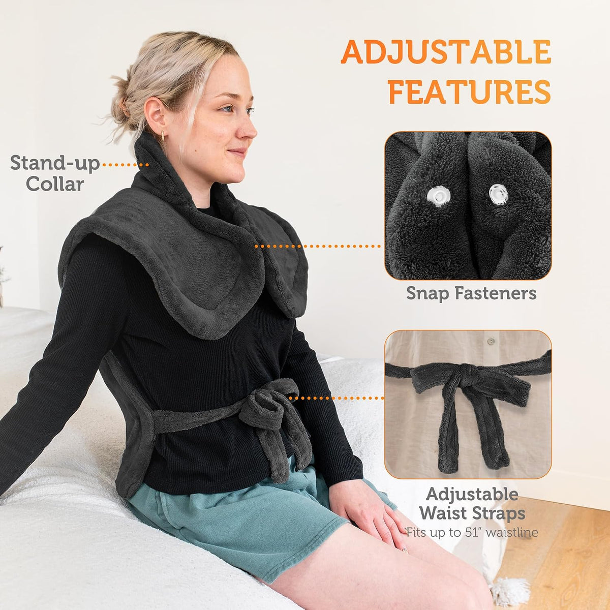 CILI Heating Pad for Back Pain Relief, 24"x36" Large Heating Pad for Neck and Shoulders Back, Electric Heat Pad with 10 Heat Settings, Back Heated Wrap, ETL Certified, Gifts for Women Men