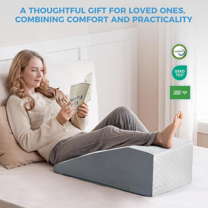 Ganondorf Leg Elevation Pillow, Premium Foam Leg Support Adjustable Wedge Pillow Relieves Joint Pain After Surgery Ergonomic Curve for Leg Support Promote Blood Circulation Single Leg