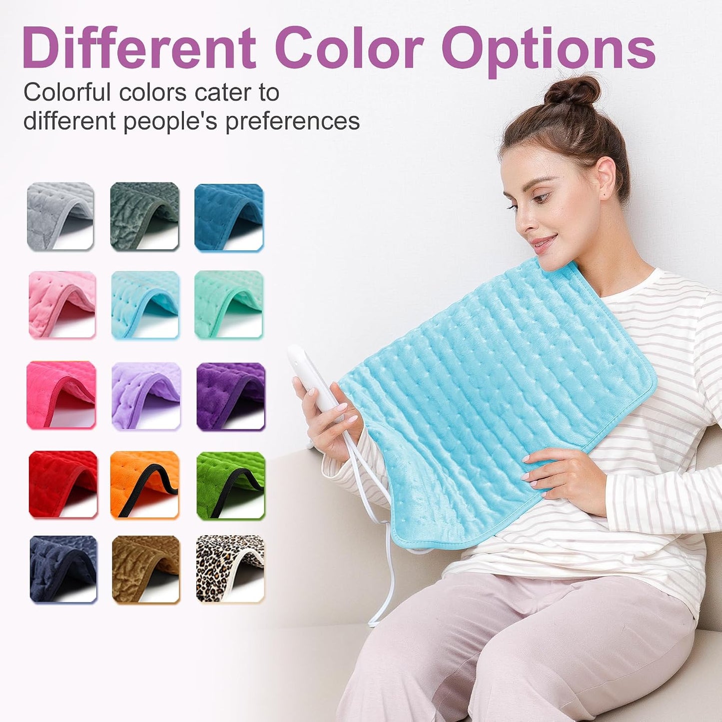 Heating Pad,Heated Blanket,Heating Pad for Back Neck,Grey,24x12 Inch | Electric Heating Pad,Dry/Moist Heat Heating Pads,Heating Pads for Shoulder,Abdomen,Heat Pad for Women Men,Birthday Gift