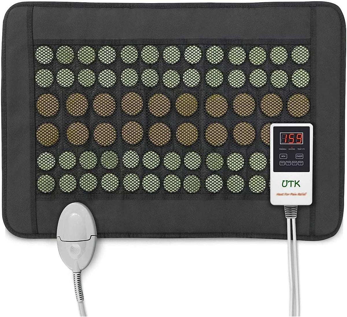 UTK Far Infrared Heating Pad for Back, Natural Jade & Tourmaline, 23.5x16"
