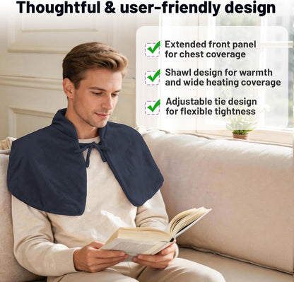Microwavable Neck Heating Pad for Shoulders, Back and Chest | Warm & Cooling Plush Shoulder Weighted Heating Pad, Adjustable Comfort Fit For Women And Men For Home & Office