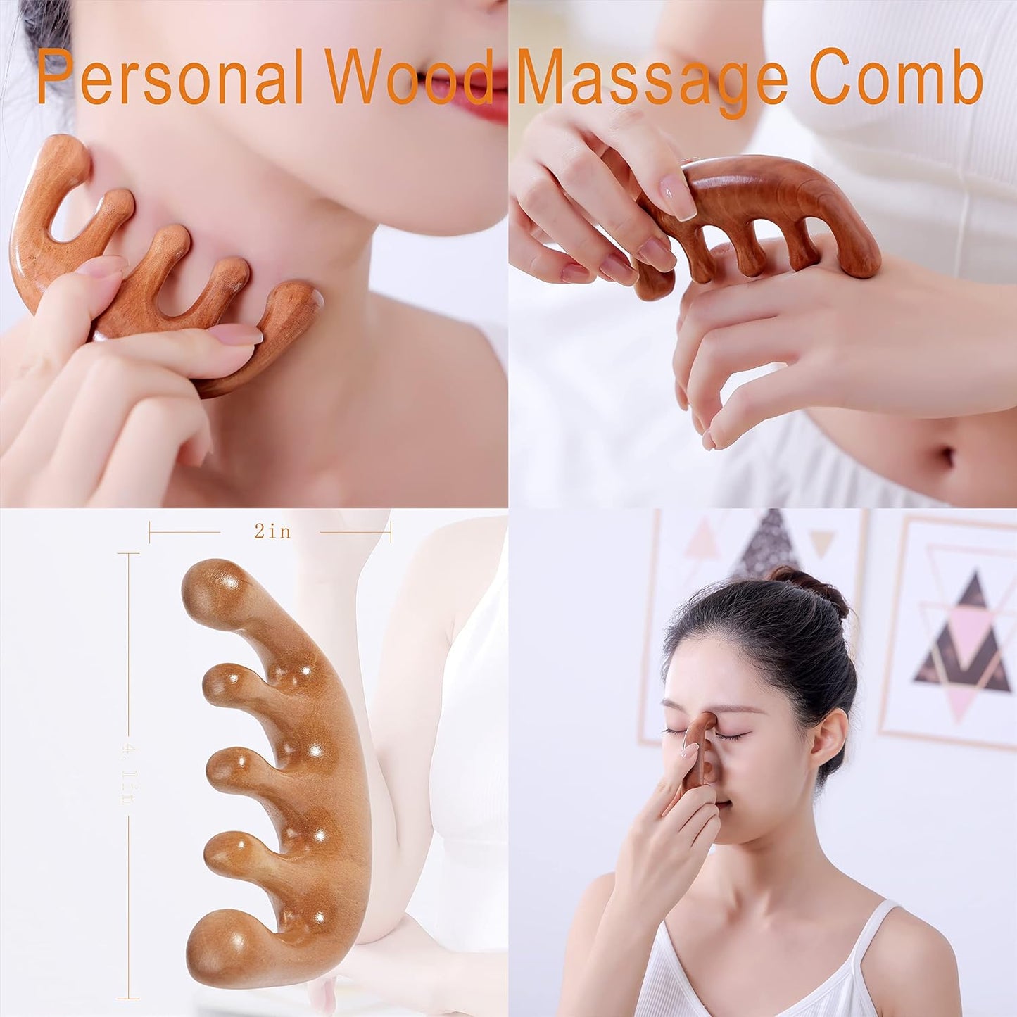 Wood Therapy Massage Tools Maderoterapia Kit Body Sculpting Tools for Lymphatic Drainage and Anti-Cellulite .Wood Massager Roller Rpoe for Back and Muscle Pain Relief (Medium)