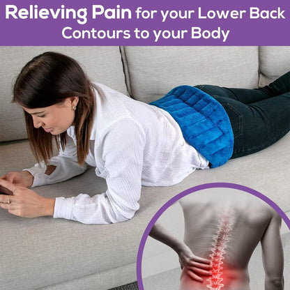 Purple Moon Collection - Microwavable Heating Pad with Straps - Medium, Gray - Reheatable Heat Pack for Back, Neck, Shoulders Pain Relief - Hot/Cold Therapy Body Wrap for Menstrual Cramps