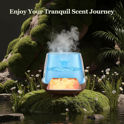 Essential Oil Diffuser for Home, 𝟒-𝐢𝐧-𝟏 Aromatherapy Diffuser & 𝐇𝐢𝐦𝐚𝐥𝐚𝐲𝐚𝐧 𝐒𝐚𝐥𝐭 Lamp, 200ml Cool Mist Humidifier, 𝟗-𝐂𝐨𝐥𝐨𝐫 𝐋𝐄𝐃, Auto Off, Bedroom Office Yoga