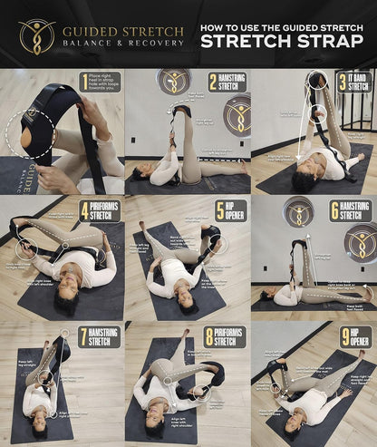 Yoga Strap with Versatile Loops, No Velcro, Improve Flexibility & Mobility, Relieve Joint Pain!