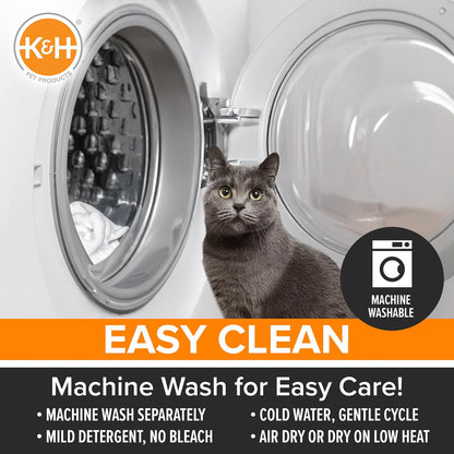 K&H Self-Warming Cat Bed Pad, Self Heating Pad, Small 21 X 17 Gray/ Black