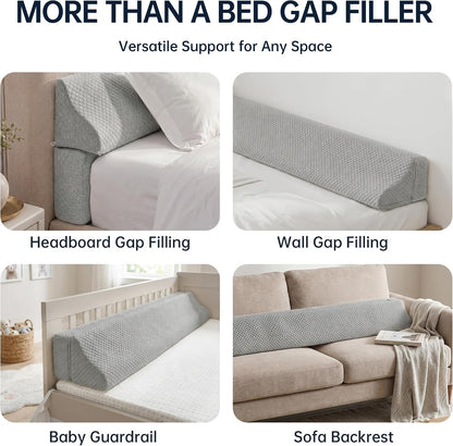 Bed Wedge Gap Filler, Wedge Pillow for Headboard Gap, King Size