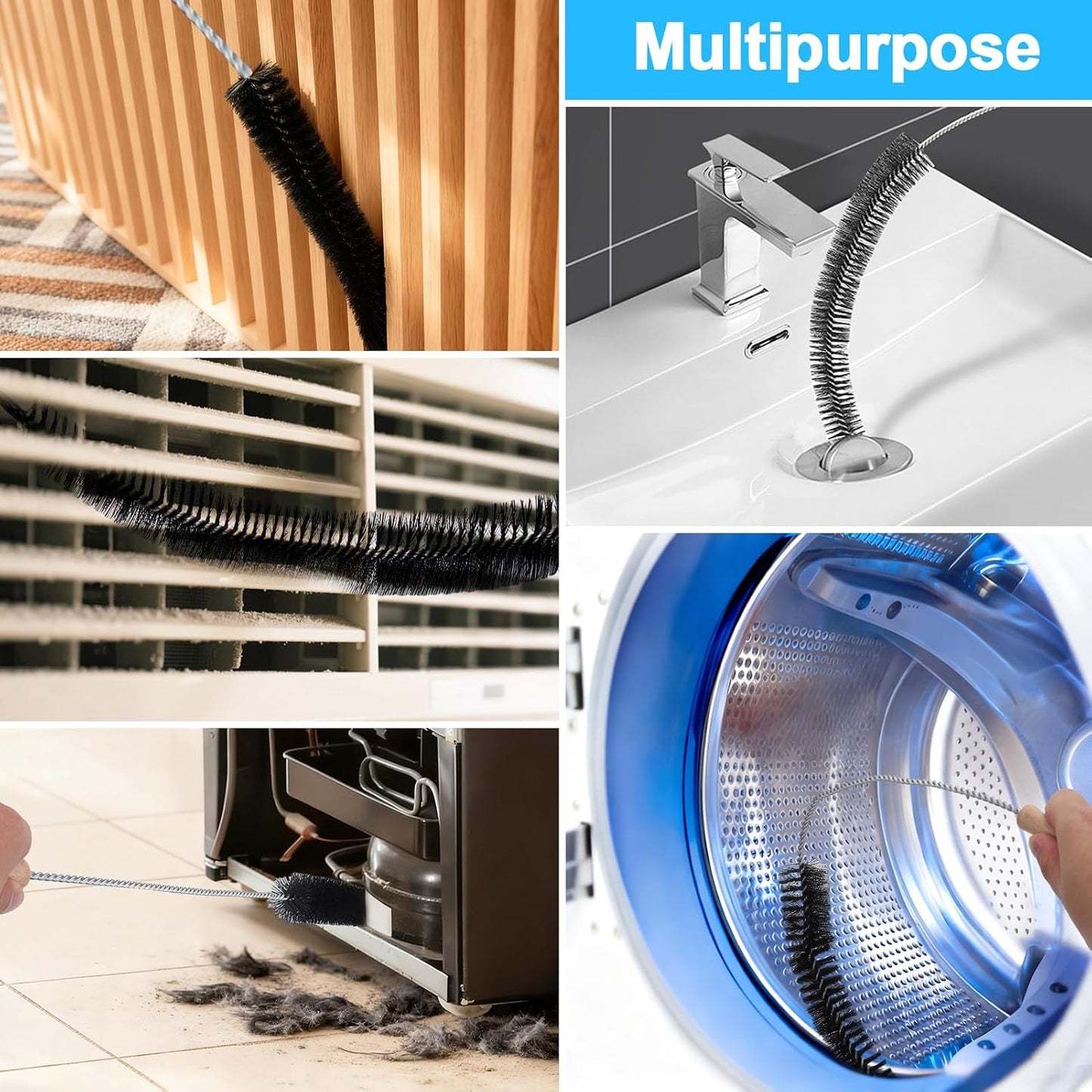 Dryer Vent Cleaner Brush,Flexible Clothes Dryer Lint Brush | Lint Trap Cleaning Tool,Laundry Room Essentials Lint Remover Accessories,Refrigerator Coil Brush,Household Cleaning Supplies