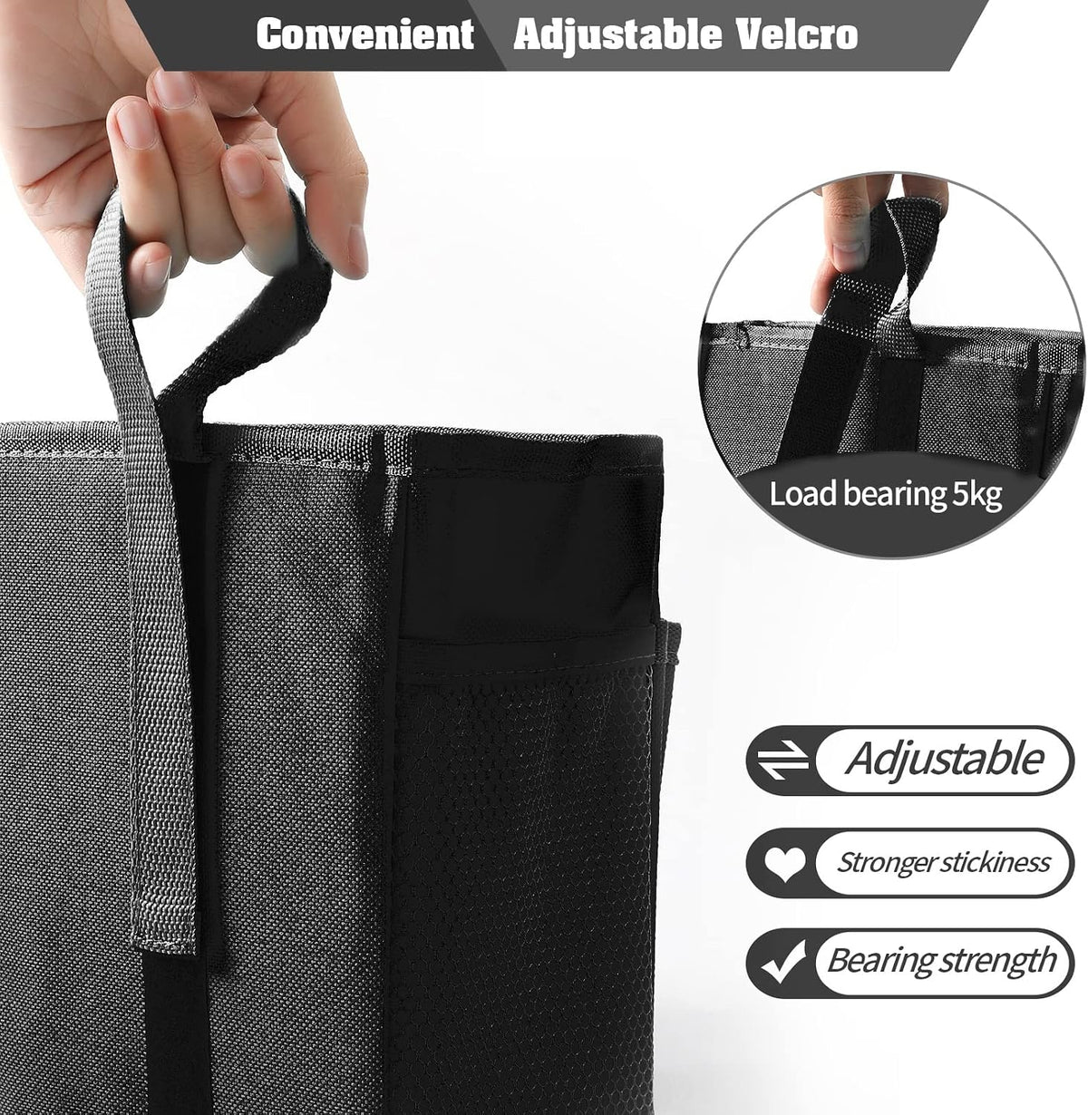 Bseash Bunk Bed Organizer, Bedside Caddy Hanging Bed Organizer Storage Bag 8 Pockets, for College Dorm Rooms Bed, Hospital Bed, Baby Bed Rails, 600D Oxford Cloth