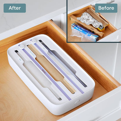 YouCopia StoraRoll Food Wrap Dispenser 3-in-1, Aluminum Foil Wrap Organizer