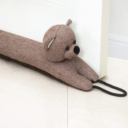 Under Door Draft Stopper Decorative Wind Stopper 36 inch for Door & Window, Weighted Animal Air Draft Stopper for Bottom of Door with Hanging Loops - Brown Dog