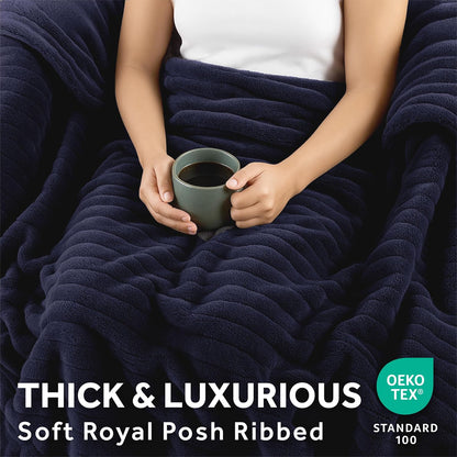 Sunbeam Royal Posh Dove Grey Heated Personal Throw / Blanket, Cozy-Warm, Adjustable Heat Settings