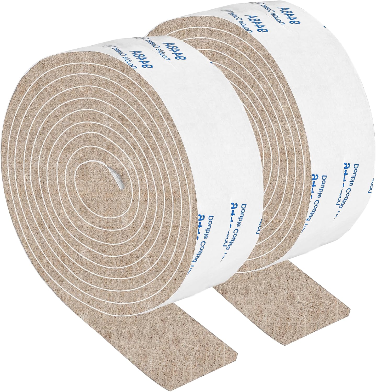 Felt Strips with Adhesive Backing, Felt Tape with Adhesive Backing, Felt Furniture Strips 2 Pack Roll 1/2x 60 Inches Black, Felt Strips for Furniture