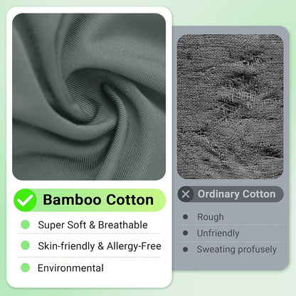 Bamboo Cotton Sleep Mask with Bluetooth Headphones, 100% Blackout, Grey