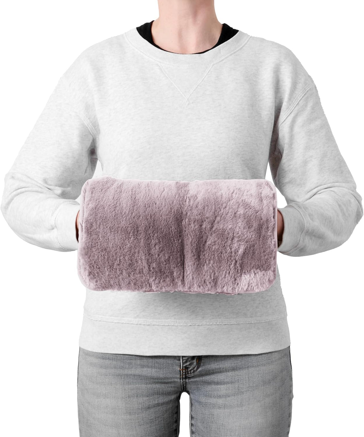 Brookstone Faux Fur Hand Warmer Muff with Microwavable Gel Pack