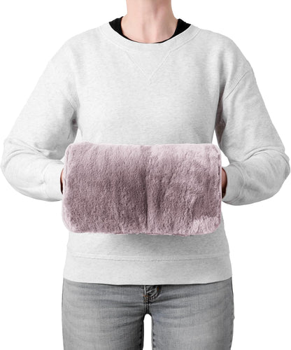 Brookstone Faux Fur Hand Warmer Muff with Microwavable Gel Pack