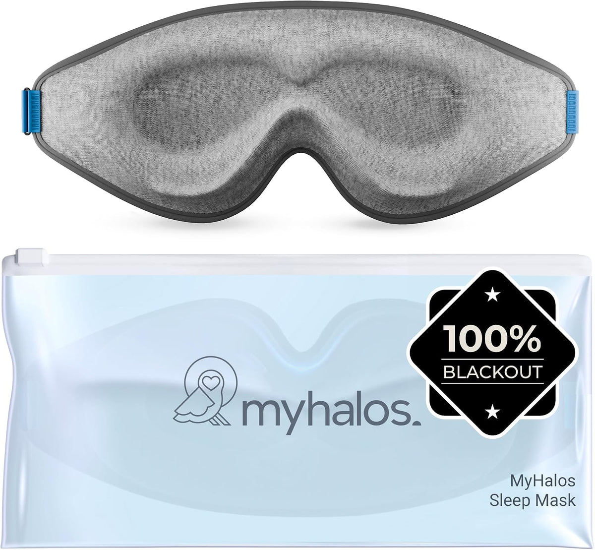 MyHalos® Sleep Mask for Men and Women, 3D Blackout Eye Masks for Sleep