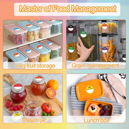 7 Days of The Week Labels 1 Inch Color Coding Food Rotation Labels - Self Adhesive Mon, Tue, Wed, Thurs, Fri, Sat Sun Day Label 700 Pcs