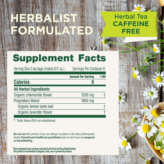 Traditional Medicinals Organic Chamomile with Lavender Herbal Tea, 16 Tea Bags (Pack of 1)