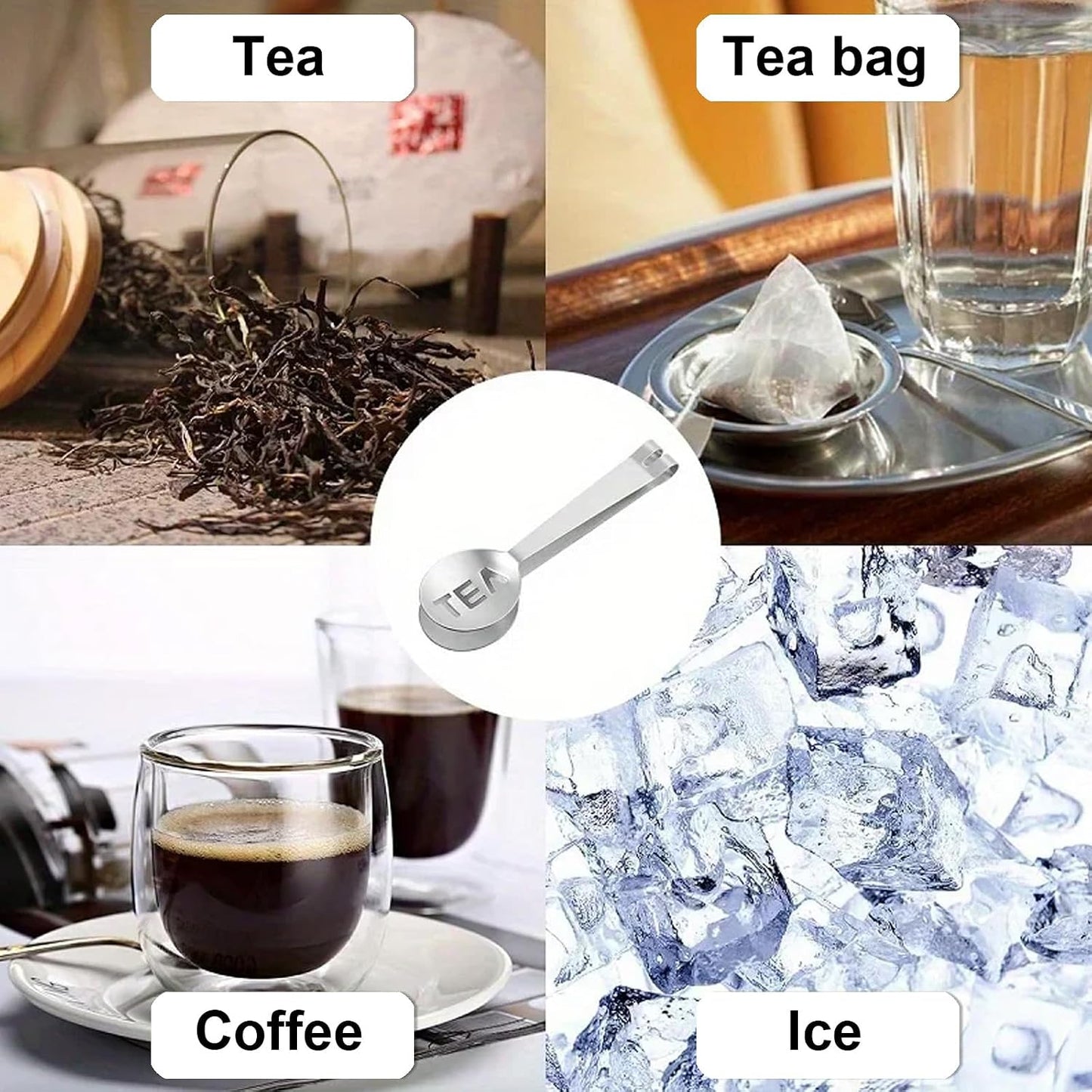 Tea Bag Squeezer, 2Pcs Gold & 2Pcs Silver, Stainless Steel | Clip On Strainer, Tea Spoon Tongs, For Loose Tea Ice Sugar Cubes, Tea Bag Holder, Tea Accessories For Tea Drinkers