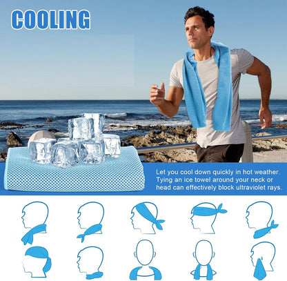 4 Pack Cooling Towels Wrap for Neck Face,Ice Cold Towel Rags Quick Dry for Gym Fitness Yoga Tennis Cycling Running Hiking Workout Sweat(Multicolor-02)