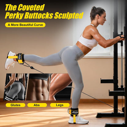 HPYGN Ankle Strap for Cable Machine, Padded Ankle Straps for Cable Machine Kickbacks, Glute Workouts, Leg Extensions, Curls, Booty Hip Abductors Exercise, Adjustable Comfort Ankle Cuff for Gym