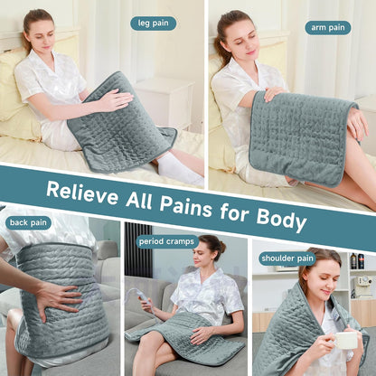 NBKLS Heating Pads for Back Neck Shoulder Pain, Electric Heating Pad Auto Shut Off, Fast Heat, Large Heating Pad Christmas Gift for Women Men, Birthday Gifts for Mom Dad (Blue)