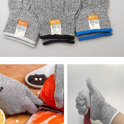 Cut Resistant Gloves, Level 5 Protection, Food Grade Anti-Cut Gloves for Kitchen, Meat & Fish Processing, Woodworking