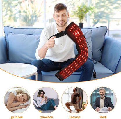 Shoulder Arm Massage Heating Pad for Pain Relief, Ultra Long Heated Elbow Heating Pad with 3 Vibration and Heat Settings, Heated Shoulder Wrap for Frozen Shoulder