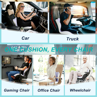 Seat Cushion for Office Chair, Ergonomic Cushion with Lumbar Support Pillow