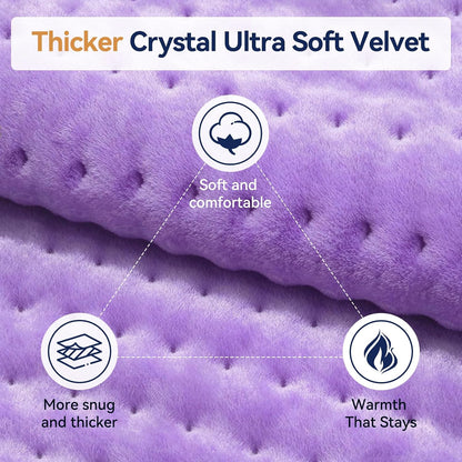 Heating Pad for Back, 17 x 33 in,9 Heat Settings,4 Timer, Gray