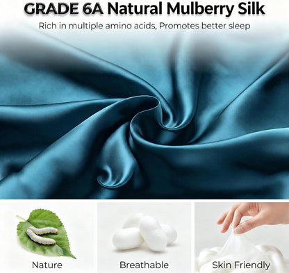 100% Mulberry Silk Sleep Mask for Women & Men – 22 Momme 6A Grade, 3D Contoured Total Blackout Eye Mask for Side Sleepers, Eyelash Extensions, Adjustable Strap, Breathable Blindfold (Black)