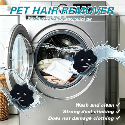 Reusable Pet Hair Remover for Laundry, Efficient Dog Cat Hair & Dander Catcher for Washing Machine and Dryer, Soft Fabric Lint Remover Effectively Remove Pet Fur Fluff from Clothes and Bedding （2PCS）