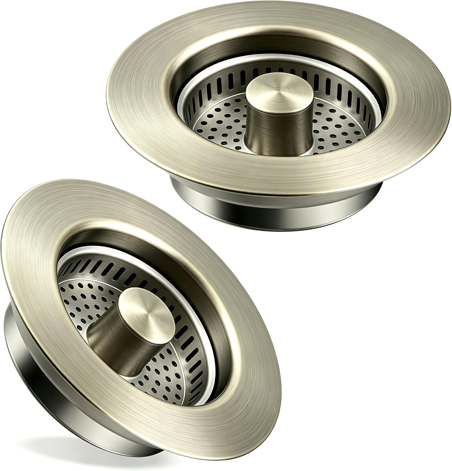 TGOSOMT Kitchen Sink Drain Strainer Stopper, Anti-Clog & Quick Drain | 3-IN-1 Design, Stainless Steel 304, Removable Strainer Basket, Corrosion & Scratch Resistant, Fits US Standard 3-1/2" Drain
