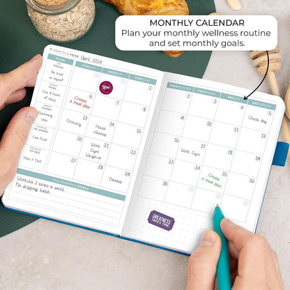 Clever Fox Food Journal for Women & Men, Weight Loss Tracker, Aquamarine