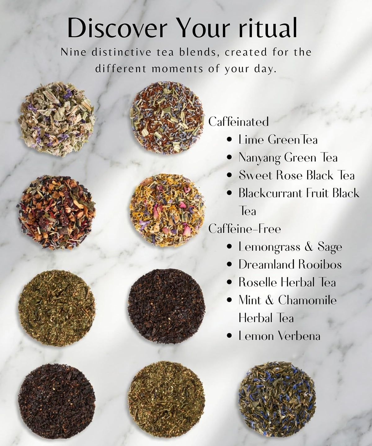 EZR LEAF Pura Herbal Tea Sampler - 22ct Caffeine-Free Tea Variety Gift Set