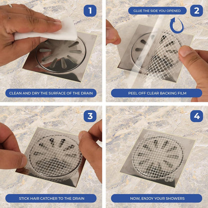 35 Pack Hair Catcher Shower Drain Disposable Mesh Stickers (Round)