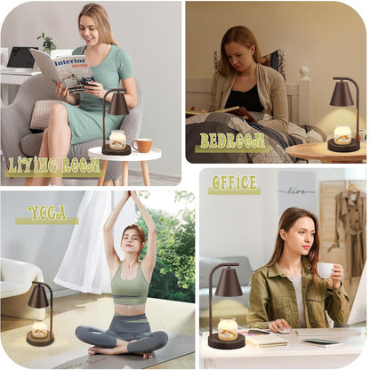 Brown Candle Warmer Lamp with Timer-Electric Candle Light for Bedroom Decor, Aromatherapy at Home | Gifts for Men | Home Gift Ideas