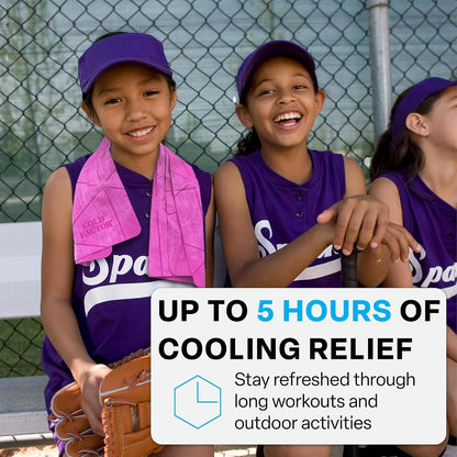 COLD FACTOR Instant PVA Cooling Towels, Cooling Neck Wraps, Blue, 3 Pack | 5 Hours of Cooling, UPF 50+, Soft Cooling Towels for Neck and Face, Machine Washable, Ideal for Sports & Workouts, 3"x29.5"