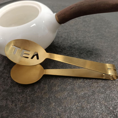 Tea Bag Squeezer (3-Pack), Golden Stainless Steel Tea Bag Squeezer Tongs