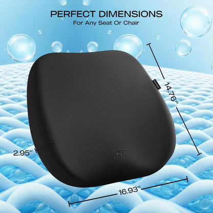 Skechers Seat Cushion Premium Gel & Memory Foam-Office Chair Cushion for Tailbone Pain Relief,Butt Pillow for Office Chair,Car seat Cushion,Long Sitting Office Workers,and Car Drivers,Black