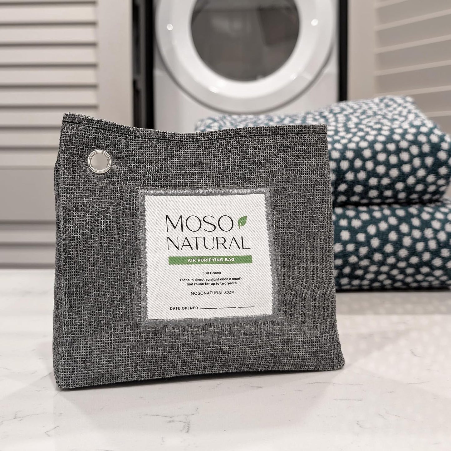 Moso Natural Air Purifying Bag 300g, Premium Charcoal Odor Absorber & Deodorizer for Closets, Bathrooms & Small Spaces — Lasts 2 Years, Pet Odor Eliminator for Home, Unscented Bamboo Charcoal Bag