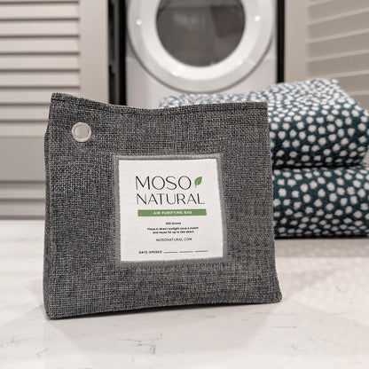Moso Natural Air Purifying Bag 300g, Premium Charcoal Odor Absorber & Deodorizer for Closets, Bathrooms & Small Spaces — Lasts 2 Years, Pet Odor Eliminator for Home, Unscented Bamboo Charcoal Bag