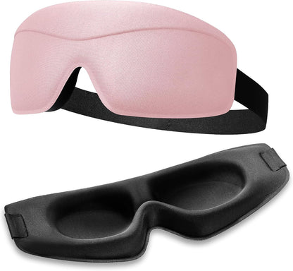 Sleep Mask for Women Men: 100% Blackout 3D Eye Mask for Sleeping, Sleeping Mask for Side Sleepers, Zero Pressure Memory Foam Eyelash Friendly Breathable Eye Cover, Airplane Travel Essentials-Pink