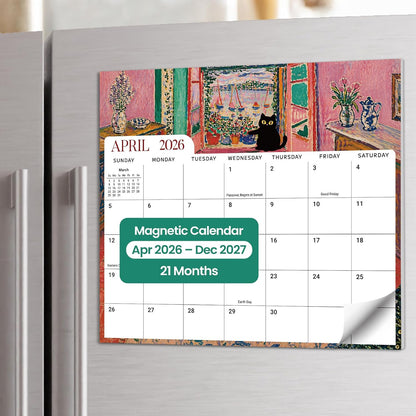 2026-2027 Magnetic Calendar for Refrigerator, Apr 2026-Dec 2027 | 21-Month Fridge Calendar 2026-2027 for Home Planning, Scheduling and Easy Organization, Greenery