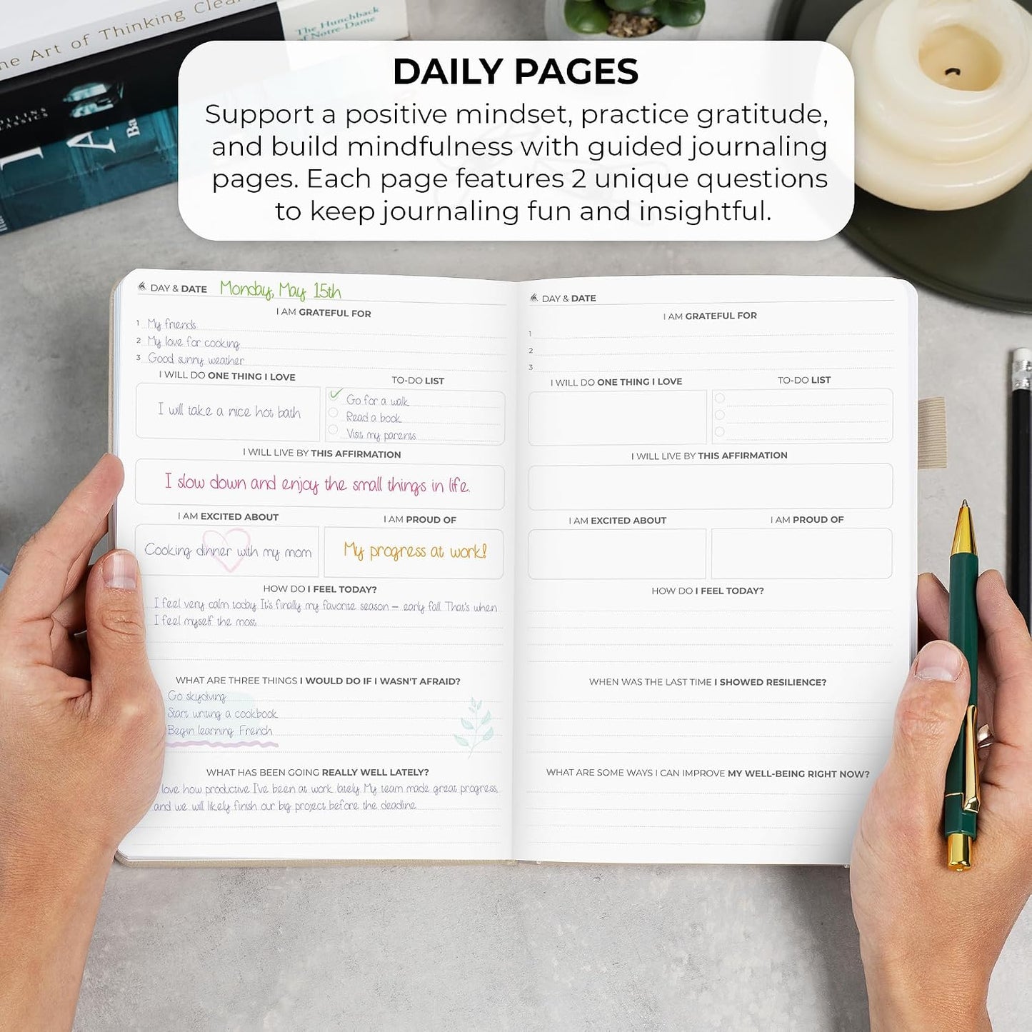 Clever Fox Self-Love Journal for Women, Gratitude, Positivity, Aquamarine | 6-month daily mental health journal with stickers, self-care, anxiety therapy, life & wellness planner for teens & adults