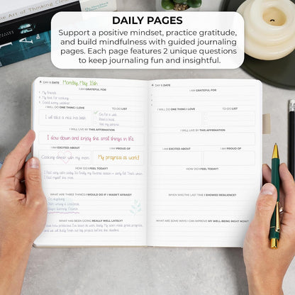 Clever Fox Self-Love Journal for Women, Gratitude, Positivity, Aquamarine | 6-month daily mental health journal with stickers, self-care, anxiety therapy, life & wellness planner for teens & adults
