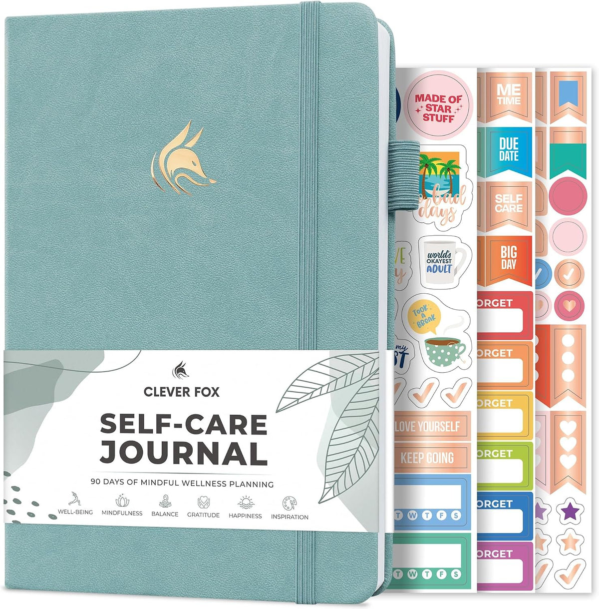 Clever Fox Self-Care Journal for Women, Daily Planner 5.8x8.3 Mystic blue