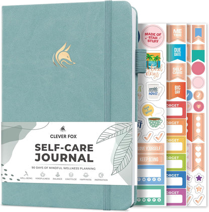 Clever Fox Self-Care Journal for Women, Daily Planner 5.8x8.3 Mystic blue